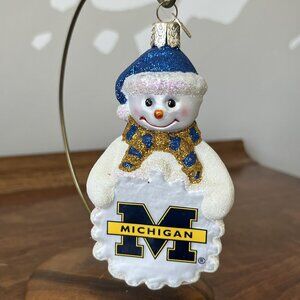 Merck Family's Old World Christmas University of Michigan Snowman Ornament U-M